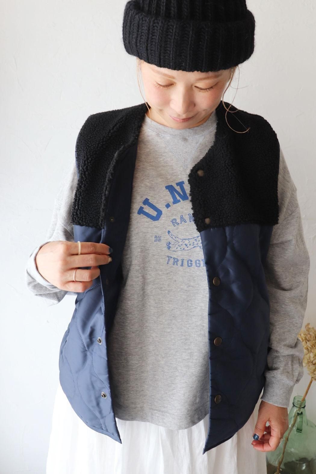 CLIP.TAB｜クリップタブ】ボア×キルトベスト｜ボアとキルトの大人