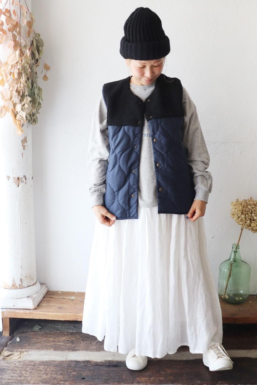 CLIP.TAB｜クリップタブ】ボア×キルトベスト｜ボアとキルトの大人