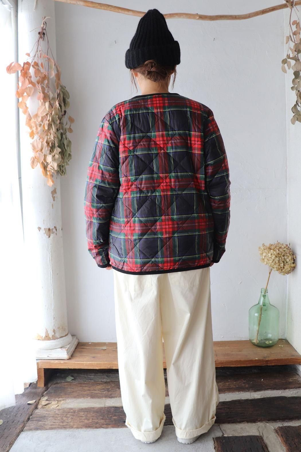 TAION 赤・緑チェック ダウンジャケット ichi Antiquite's×TAION】DOWN JACKET | TAIONコラボ＊あったかダウン