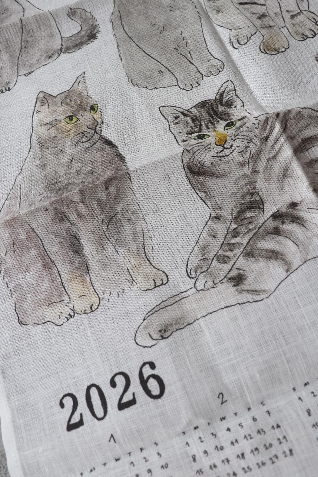 fog linen work(フォグリネンワーク)2026 リネン カレンダー グレーの