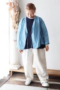 ichi Antiquite's(ƥ) INDIGO LINEN CACHE-COEUR SHIRT<img class='new_mark_img2' src='https://img.shop-pro.jp/img/new/icons8.gif' style='border:none;display:inline;margin:0px;padding:0px;width:auto;' />
