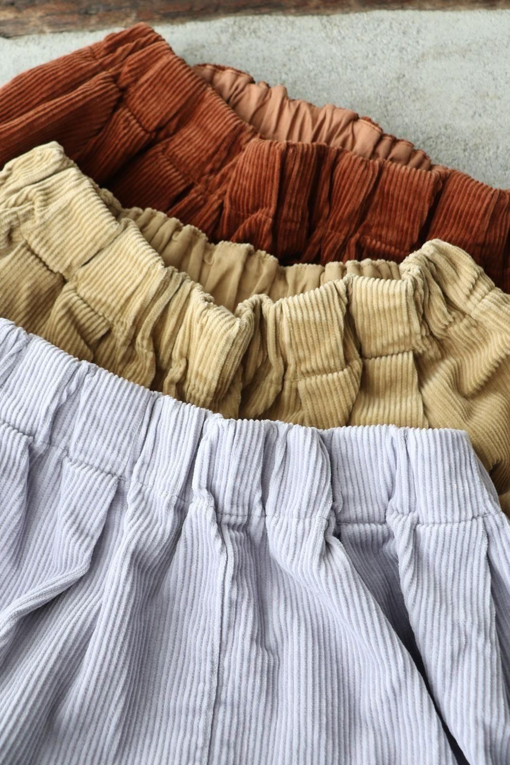 tumugu:｜ツムグ】オーガニックコットンコーデュロイ フリルパンツ