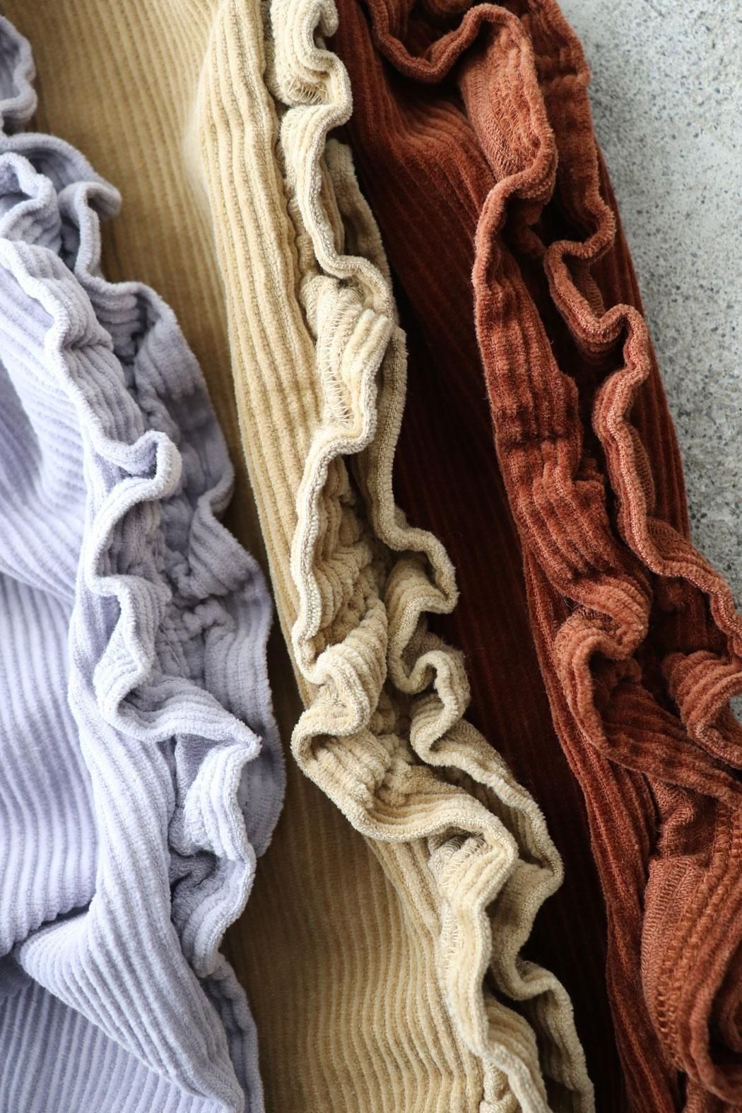 tumugu:｜ツムグ】オーガニックコットンコーデュロイ フリルパンツ