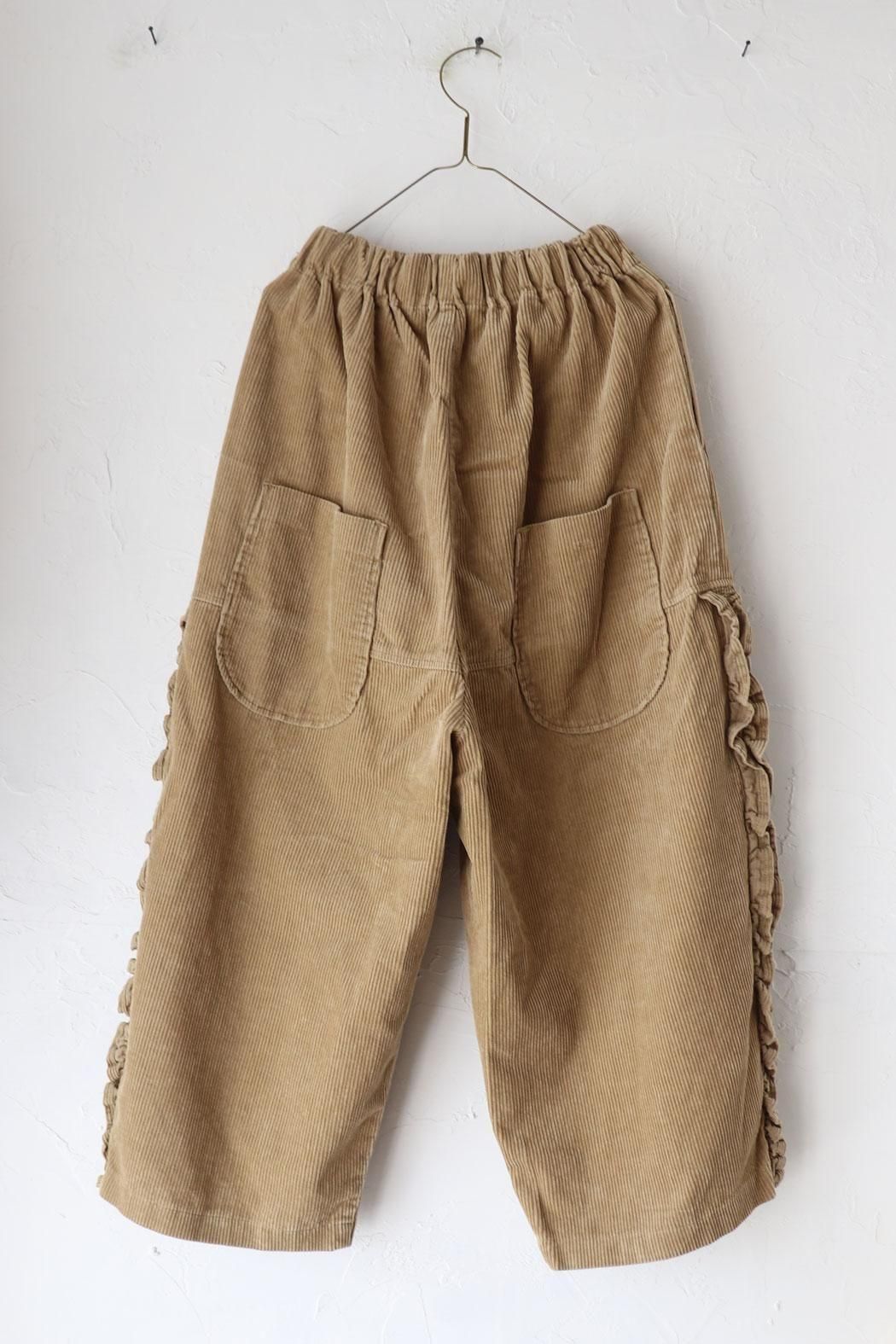 tumugu:｜ツムグ】オーガニックコットンコーデュロイ フリルパンツ