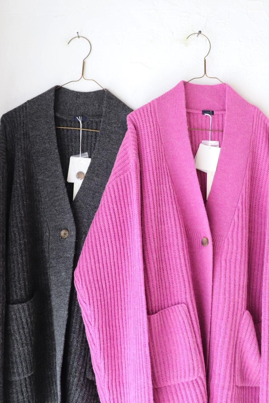 ichi】アルパカ混 CARDIGAN｜ふんわり柔らかなサムホール付きニット