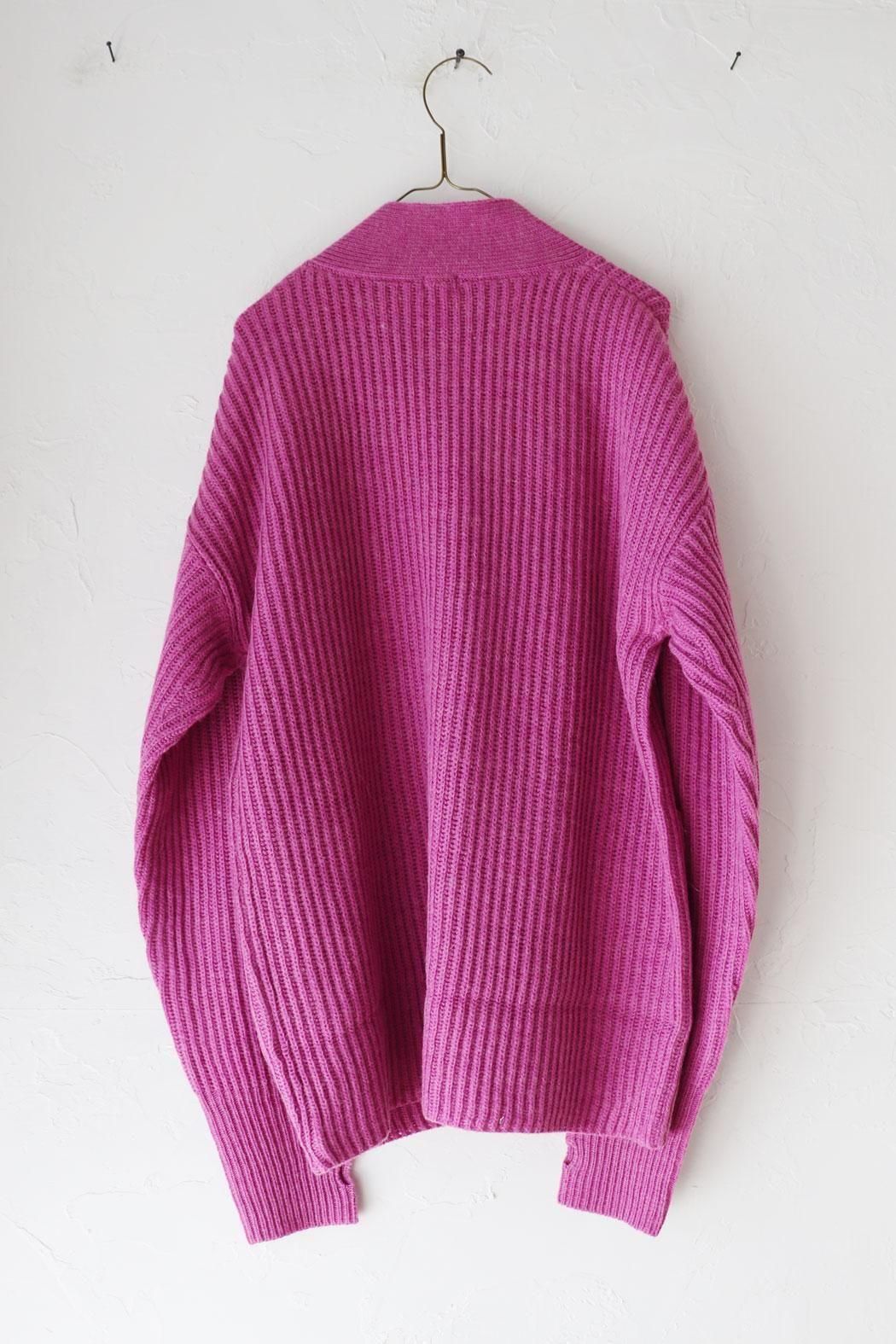 ichi】アルパカ混 CARDIGAN｜ふんわり柔らかなサムホール付きニット