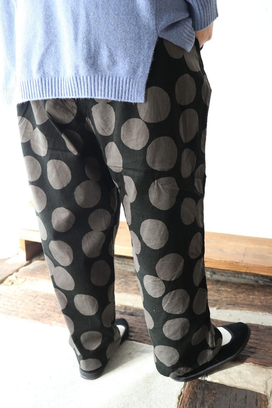 ichi】コール天ドットPANTS｜馴染みの良い細コールのドットパンツ