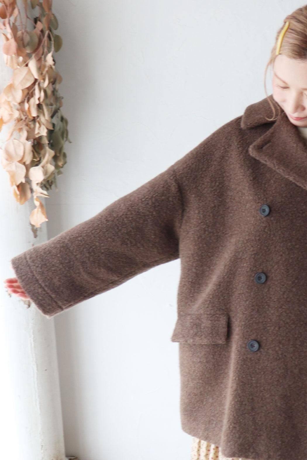 maison de soil｜メゾンドソイル】RECYCLE BOA WOOL DOUBLE COAT｜上質