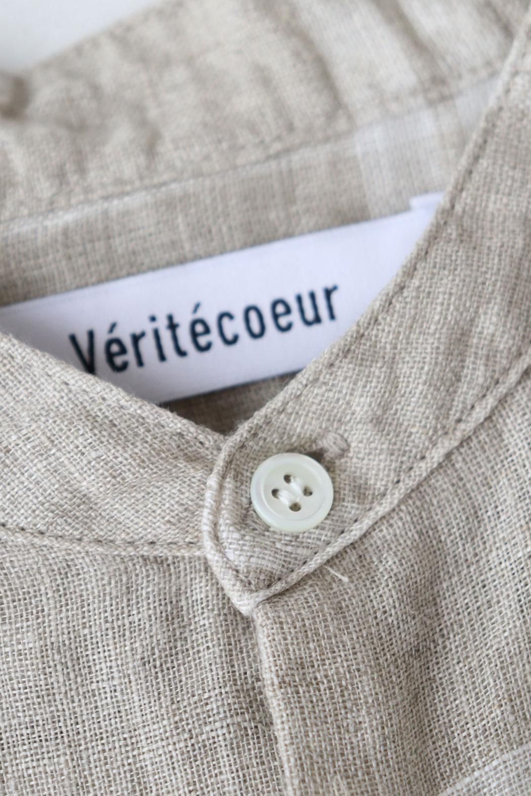 Veritecoeur｜リネンチェックヨークシャツ｜sucre