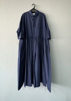 <img class='new_mark_img1' src='https://img.shop-pro.jp/img/new/icons51.gif' style='border:none;display:inline;margin:0px;padding:0px;width:auto;' />toujours indigo  fine cotton cloth   randompleated  half sleeve shirt dress   indigo  1