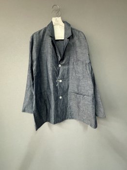 LADIES
toujours indigo cotton.linen chambray cloth atelier  jaket  light  indigo  1