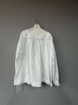 <img class='new_mark_img1' src='https://img.shop-pro.jp/img/new/icons13.gif' style='border:none;display:inline;margin:0px;padding:0px;width:auto;' />toujours   wrinkle cotton paper    cloth        lace   smock  shirt  white   1