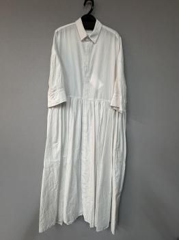 <img class='new_mark_img1' src='https://img.shop-pro.jp/img/new/icons14.gif' style='border:none;display:inline;margin:0px;padding:0px;width:auto;' />toujours fine cotton.silk faille cloth  rayon pleated half sleeve shirt dress smoke white1