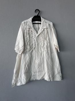 <img class='new_mark_img1' src='https://img.shop-pro.jp/img/new/icons51.gif' style='border:none;display:inline;margin:0px;padding:0px;width:auto;' />toujours pure silk high count tafta cloth   iopen collar short sleeve frill shirt ivory1