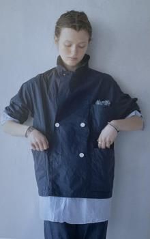 <img class='new_mark_img1' src='https://img.shop-pro.jp/img/new/icons51.gif' style='border:none;display:inline;margin:0px;padding:0px;width:auto;' />toujours hard washed coating organic cotton cloth  double breasted sack jaket  navy 1