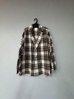 <img class='new_mark_img1' src='https://img.shop-pro.jp/img/new/icons14.gif' style='border:none;display:inline;margin:0px;padding:0px;width:auto;' />toujours  fade finished recycle cotton madras plaid cloth  atelier jaket brown2