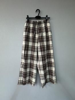 <img class='new_mark_img1' src='https://img.shop-pro.jp/img/new/icons14.gif' style='border:none;display:inline;margin:0px;padding:0px;width:auto;' />toujours  fade finished recycle cotton madras plaid cloth   pajama pants1