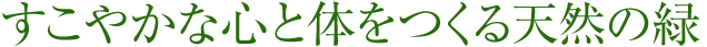 すこやかな心と体を作る天然の緑