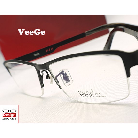 メガネ通販】VeeGe Eyewear Black 純チタン素材 スクエアフレーム 眼鏡