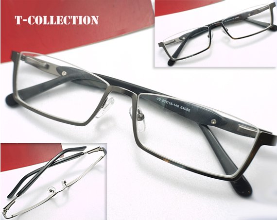 メガネ通販】T-Collection Eyewear Gray アンダーリム 快適バネ内蔵