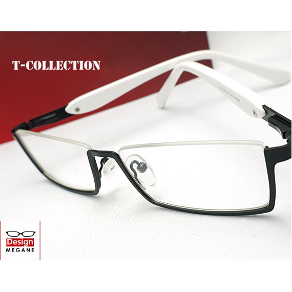 メガネ通販】T-Collection Eyewear ブラック×ホワイト アンダーリム