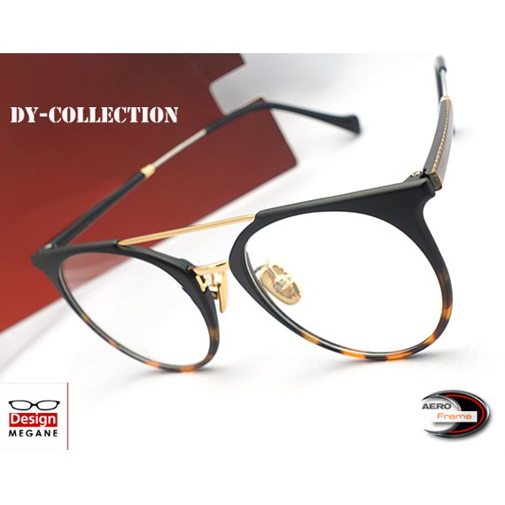 【メガネ通販】DY-Collection Black×Gold ダブルブリッジ エアロフレーム 超弾力性新素材 ボストン型 眼鏡 《今だけ送料無料》  - 【激安メガネ 通販】 MEGANE WORLD (メガネワールド) 《デザイン眼鏡の激安、格安めがね店》