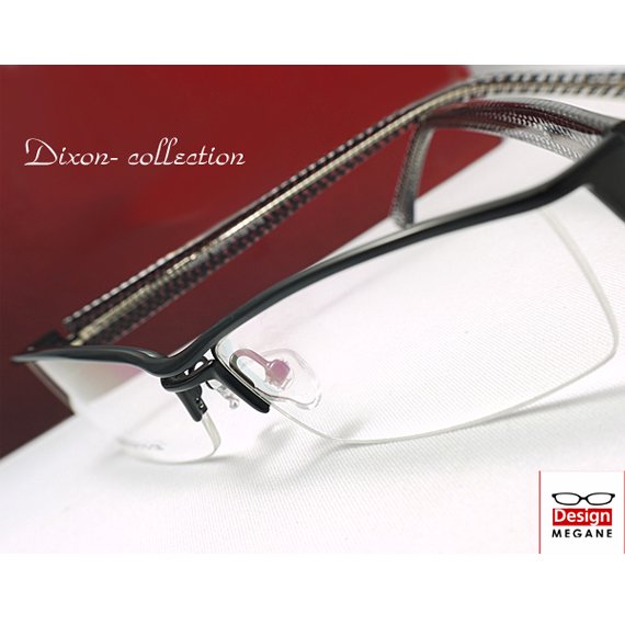 【メガネ通販】Dixon Collection Eyewear ハーフリム Black ダブルブリッジ　眼鏡一式 《今だけ送料無料》 - 【激安メガネ  通販】 MEGANE WORLD (メガネワールド) 《デザイン眼鏡の激安、格安めがね店》