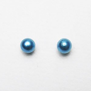 4mm・ブルー（パール・ピアス） - アクセサリーパーツの「VELVET BLUE」