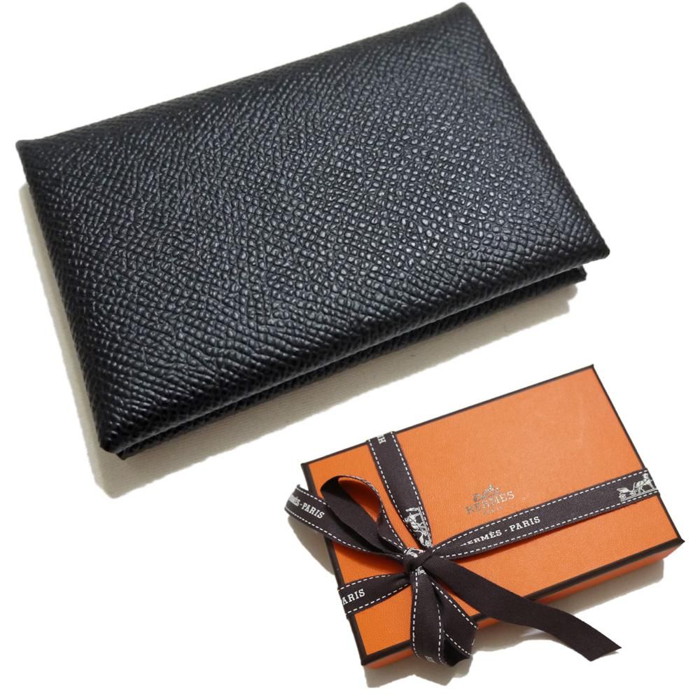 新品 HERMES エルメス カルヴィ カードケース 名刺入れ 黒-