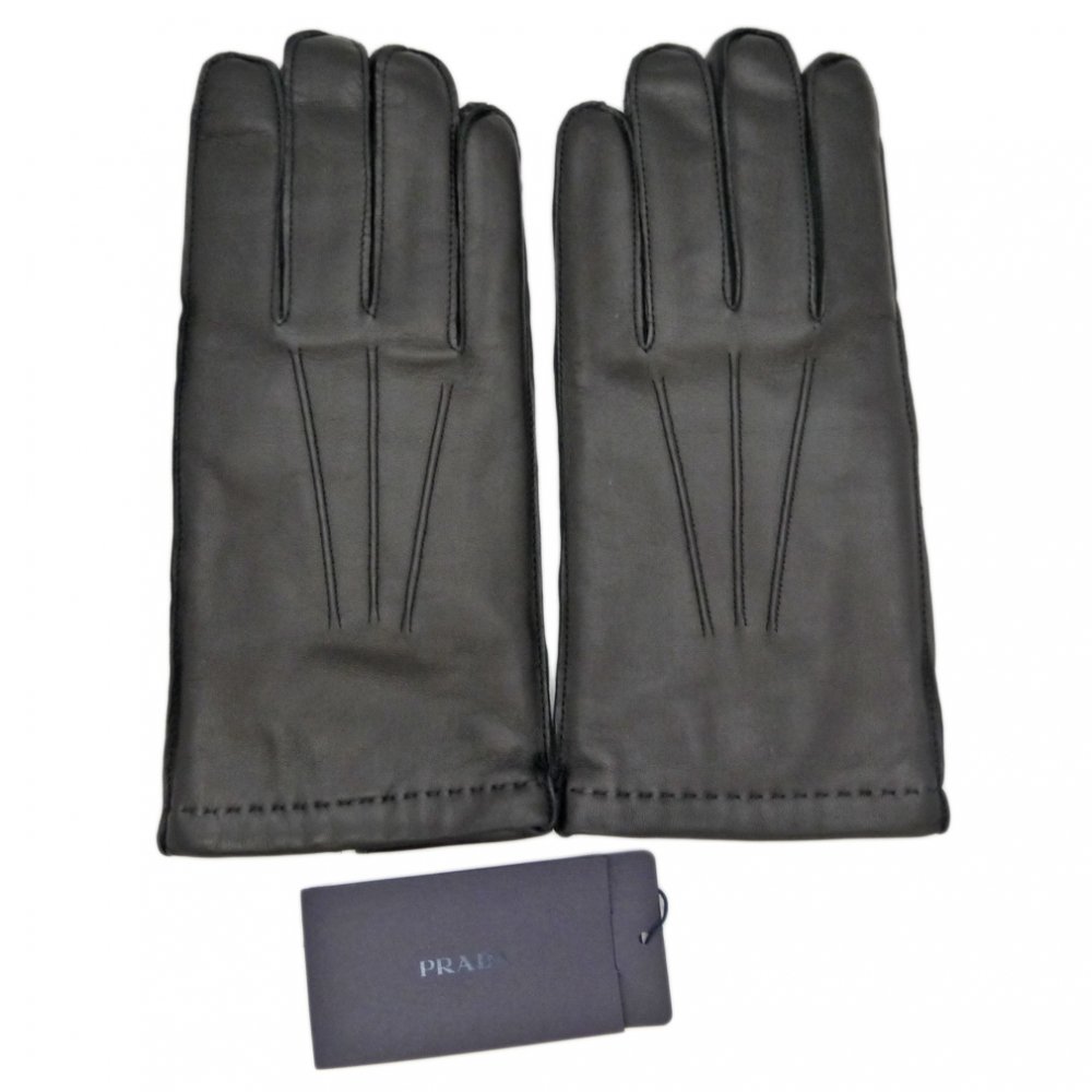 プラダ メンズ 革手袋(レザーブローブ) 黒 ＃8.5 PRADA - インポート