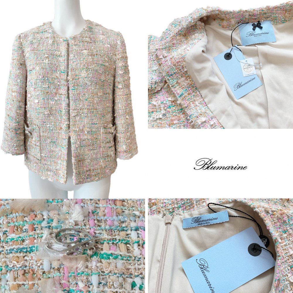 ブルマリン　ツイードジャケット+半袖ワンピーススーツ ピンク #40　Blumarine - インポートセレクトショップ『It Girl's  collection』　プラダ・ミュウミュウなどハイブランド品やインポートファッションアイテムの格安通販サイト