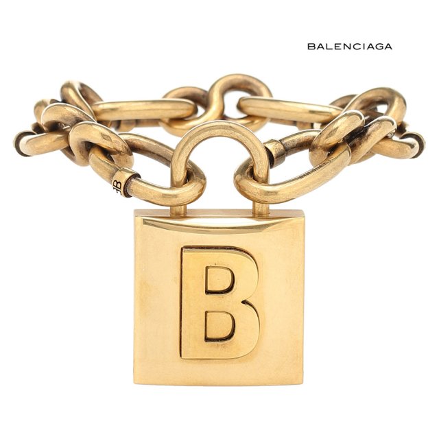バレンシアガ　ロックチェーンブレスレット　Lock chain bracelet　ゴールド　BALENCIAGA - インポートセレクトショップ『It  Girl's collection』　プラダ・ミュウミュウなどハイブランド品やインポートファッションアイテムの格安通販サイト