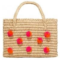 ʥʥݥݥ󤫤Хåԥ󥯡ߥʥ롡Baby Maldives pompom-embellished raffia toteNANNACAY