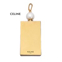 セリーヌ 2連 レザーブレスレット(バングル) 黒×シルバー CELINE