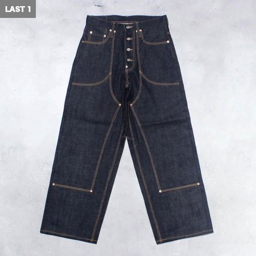 SUGARHILLCLASSIC DOUBLE KNEE DENIM PANTS(RIGID INDIGO)