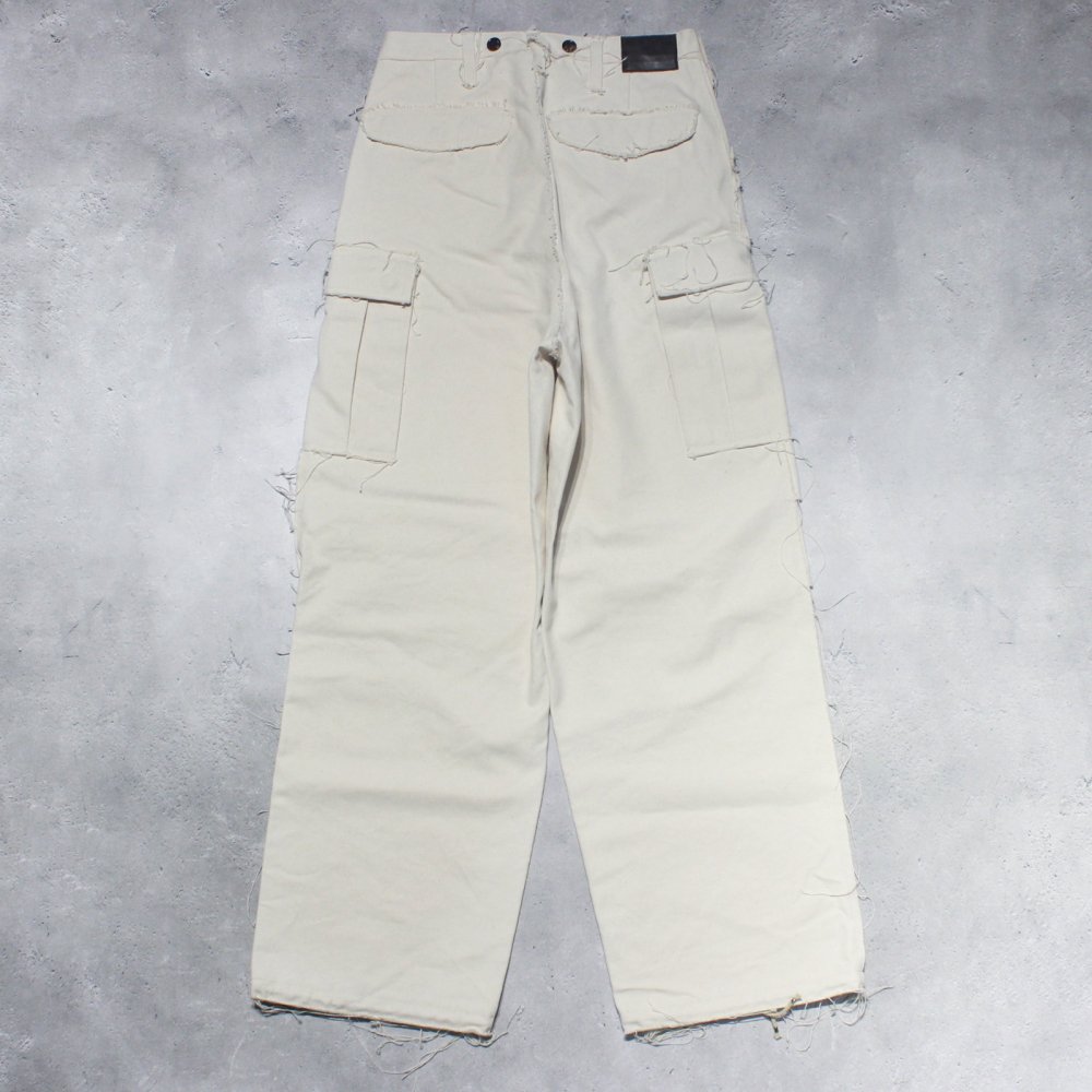 【SUGARHILL】RAW-EDGE CANVAS CARGO PANTS(VORY WHITE) | - RARE OF THE LOOP