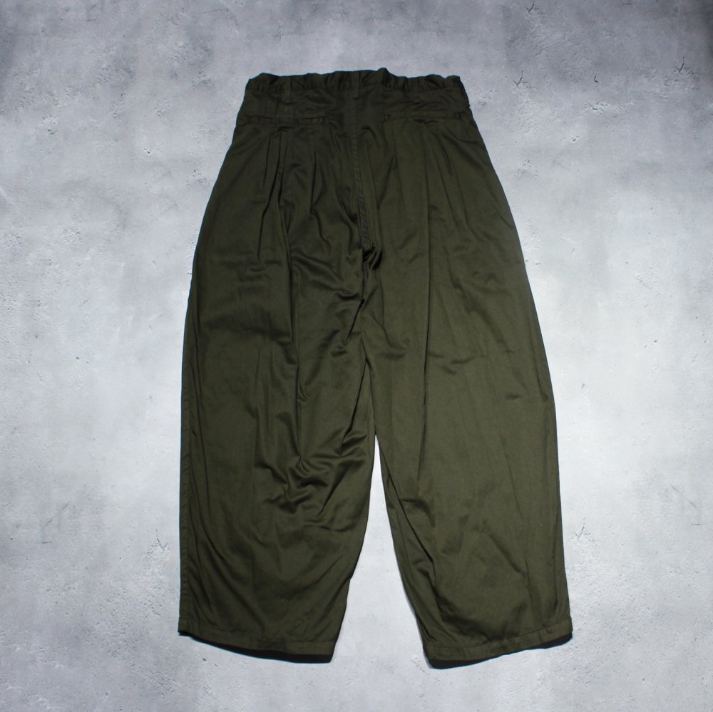 Y's for men】GARMENT DYED 12-PLEAT PANTS(Khaki) | - RARE OF THE LOOP