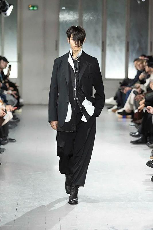 Yohji Yamamoto POUR HOMME DOUBLE LEFT PANEL 3-BUTTON JACKET