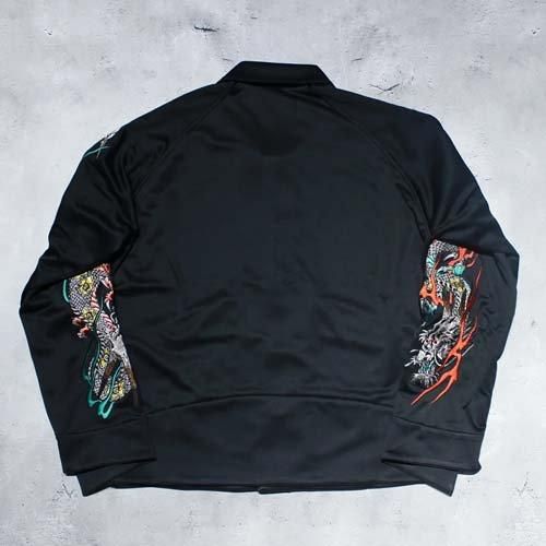 sulvam】SHINY JERSEY EMBROIDERY BLOUSON(Black) | -RARE OF