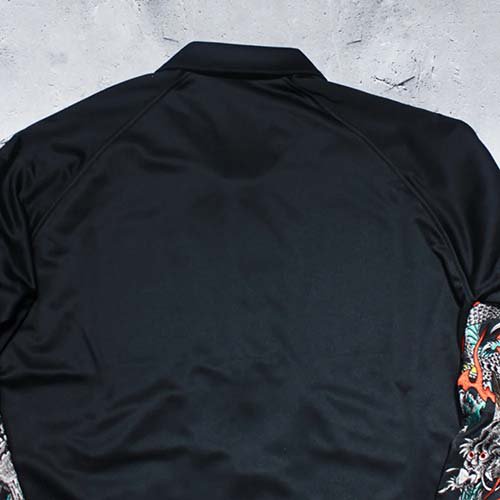 sulvam】SHINY JERSEY EMBROIDERY BLOUSON(Black) | -RARE OF THE LOOP