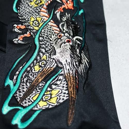 sulvam】SHINY JERSEY EMBROIDERY BLOUSON(Black) | -RARE OF