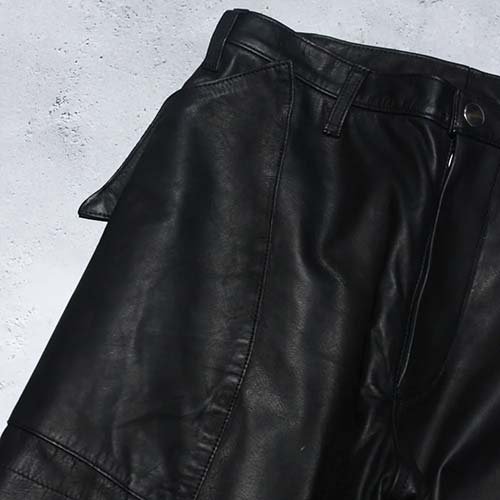 sulvam】SCARS LEATHER FRINGE PANTS(Black) | - RARE OF THE LOOP