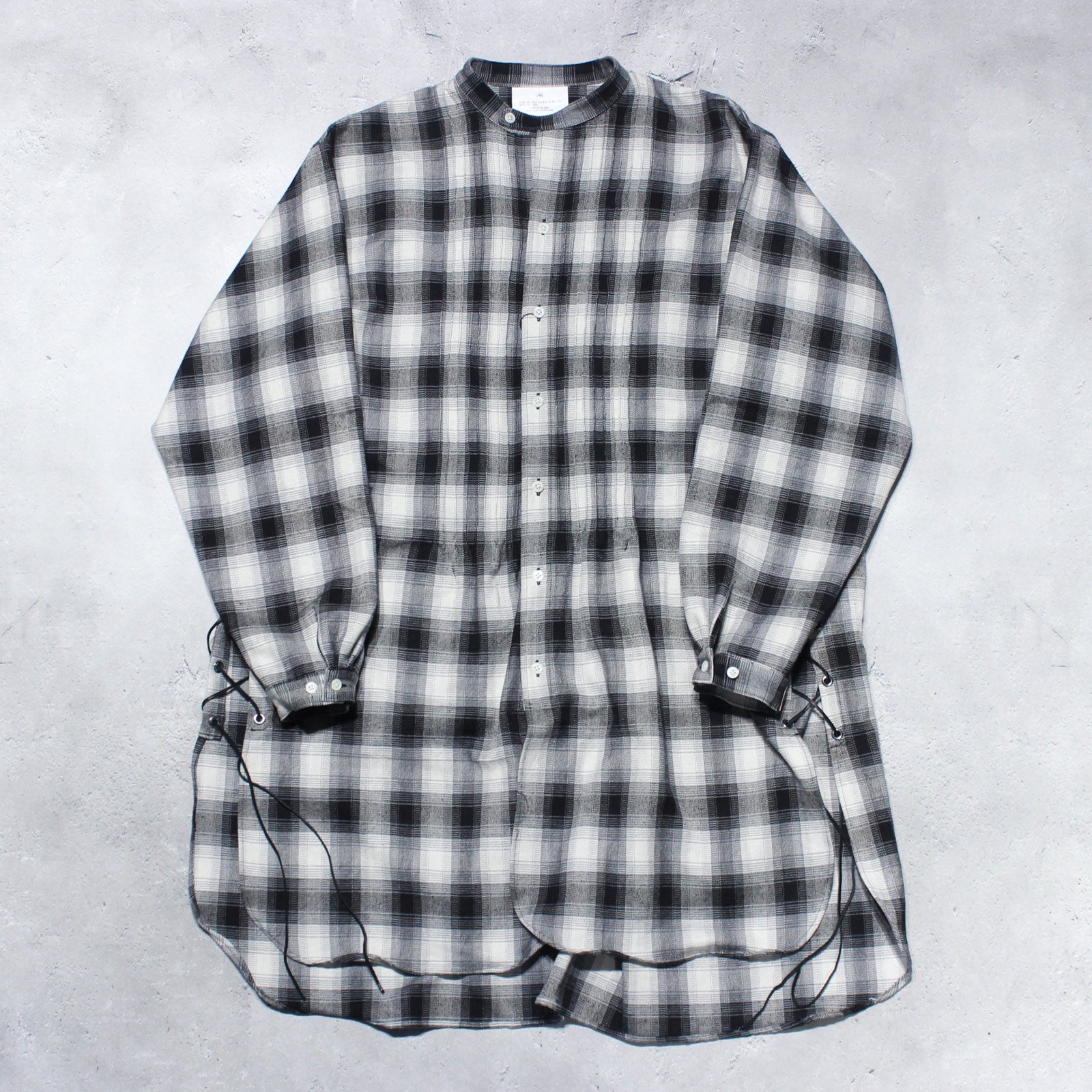 SEVESKIGSilk flannel Grandpa Shirt Jacket(Black)