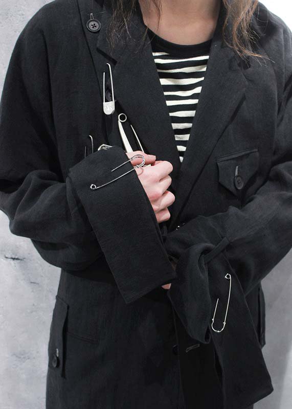 Yohji Yamamoto POUR HOMME】60 LINEN LAWN I-SLEEVE CUFF TIED SAFETY PIN JACKET  | LOOK34 Collection - RARE OF THE LOOP