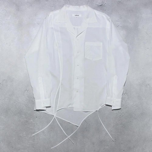 sulvamOPEN COLLAR PIPING SHIRTS(White)