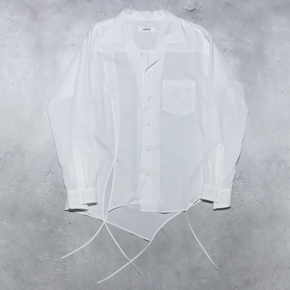 <img class='new_mark_img1' src='https://img.shop-pro.jp/img/new/icons8.gif' style='border:none;display:inline;margin:0px;padding:0px;width:auto;' />sulvamOPEN COLLAR PIPING SHIRTS(White)