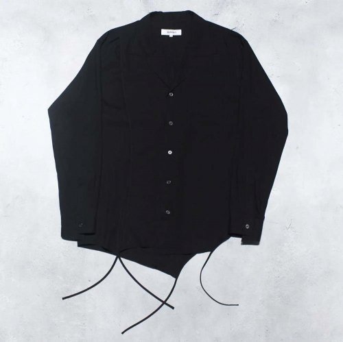 sulvamOPEN COLLAR PIPING SHIRTS(Black)