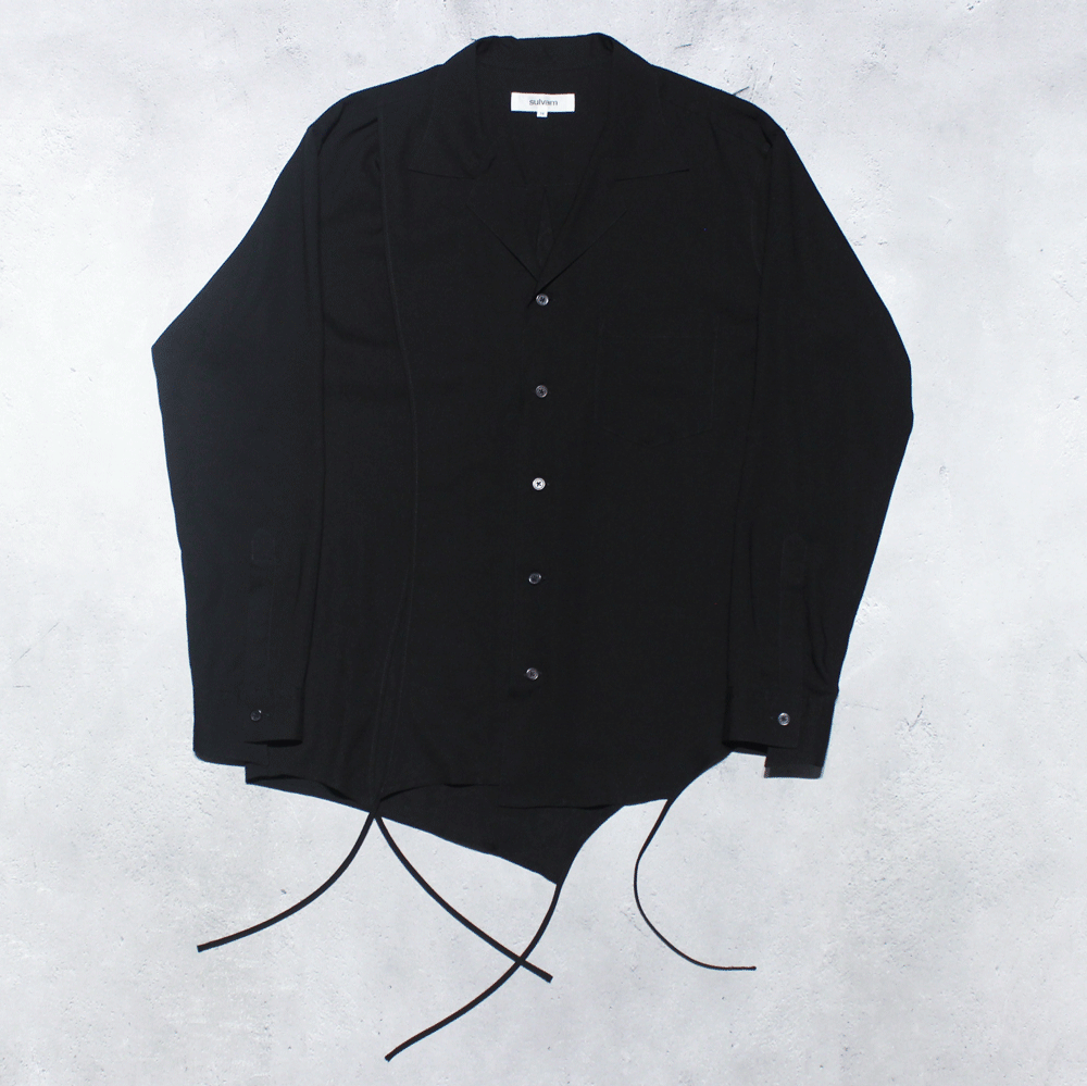 <img class='new_mark_img1' src='https://img.shop-pro.jp/img/new/icons64.gif' style='border:none;display:inline;margin:0px;padding:0px;width:auto;' />sulvamOPEN COLLAR PIPING SHIRTS(Black)