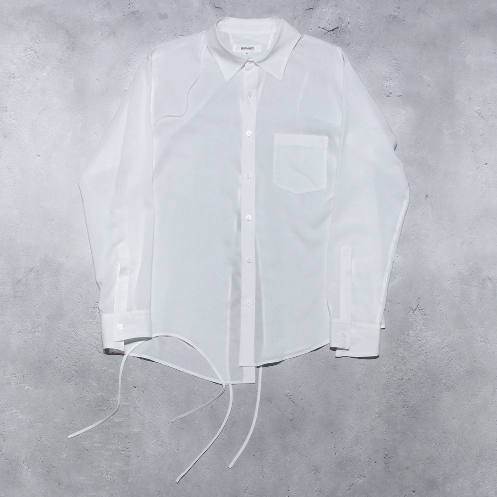 <img class='new_mark_img1' src='https://img.shop-pro.jp/img/new/icons8.gif' style='border:none;display:inline;margin:0px;padding:0px;width:auto;' />sulvamBACK SLIT PIPING SHIRTS(White)