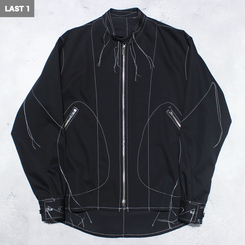 <img class='new_mark_img1' src='https://img.shop-pro.jp/img/new/icons8.gif' style='border:none;display:inline;margin:0px;padding:0px;width:auto;' />sulvamCOLOR STITCHED ZIP-UP JACKET(Black)